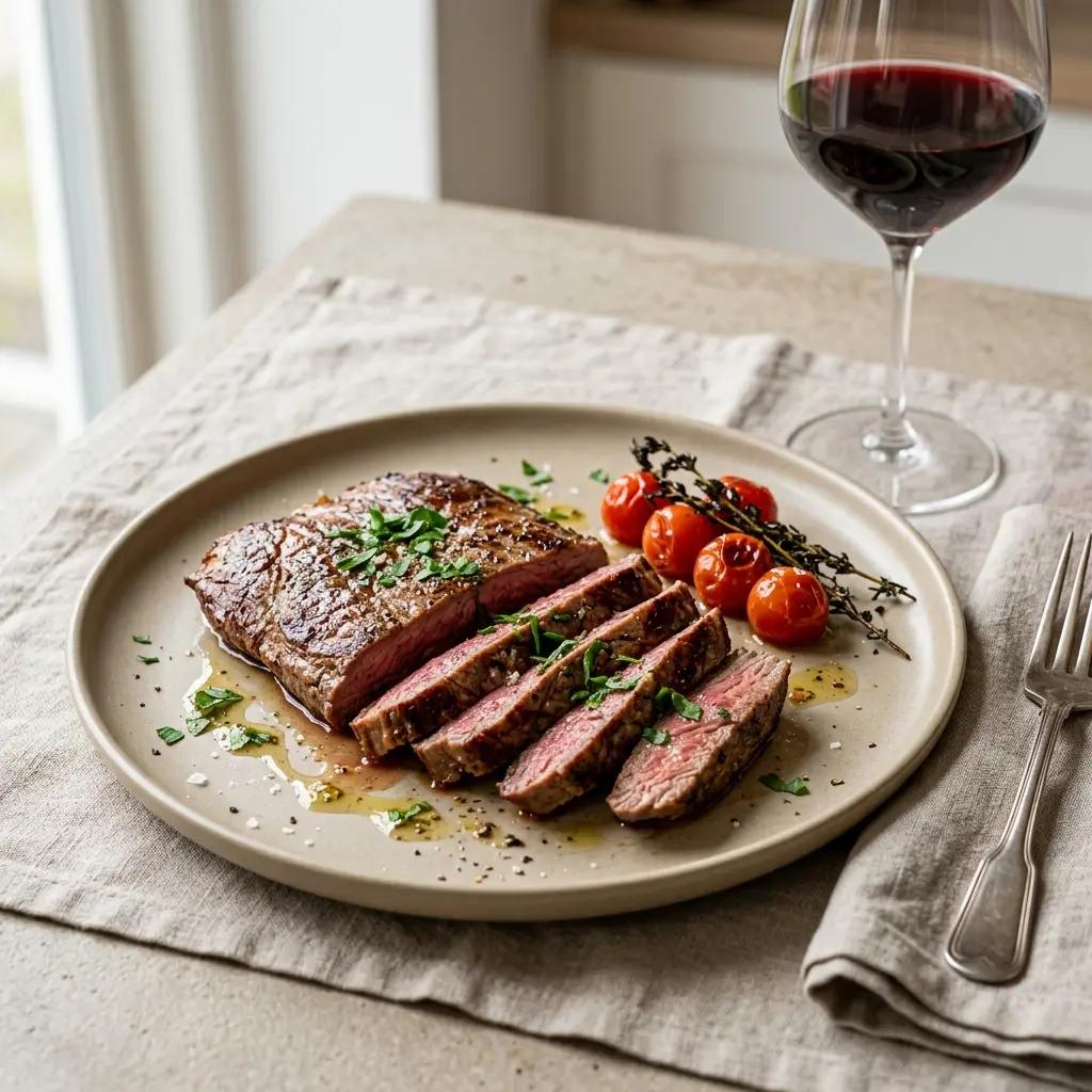 Fotografija recepta Flank steak v ponvi kot pripravljene domače jedi