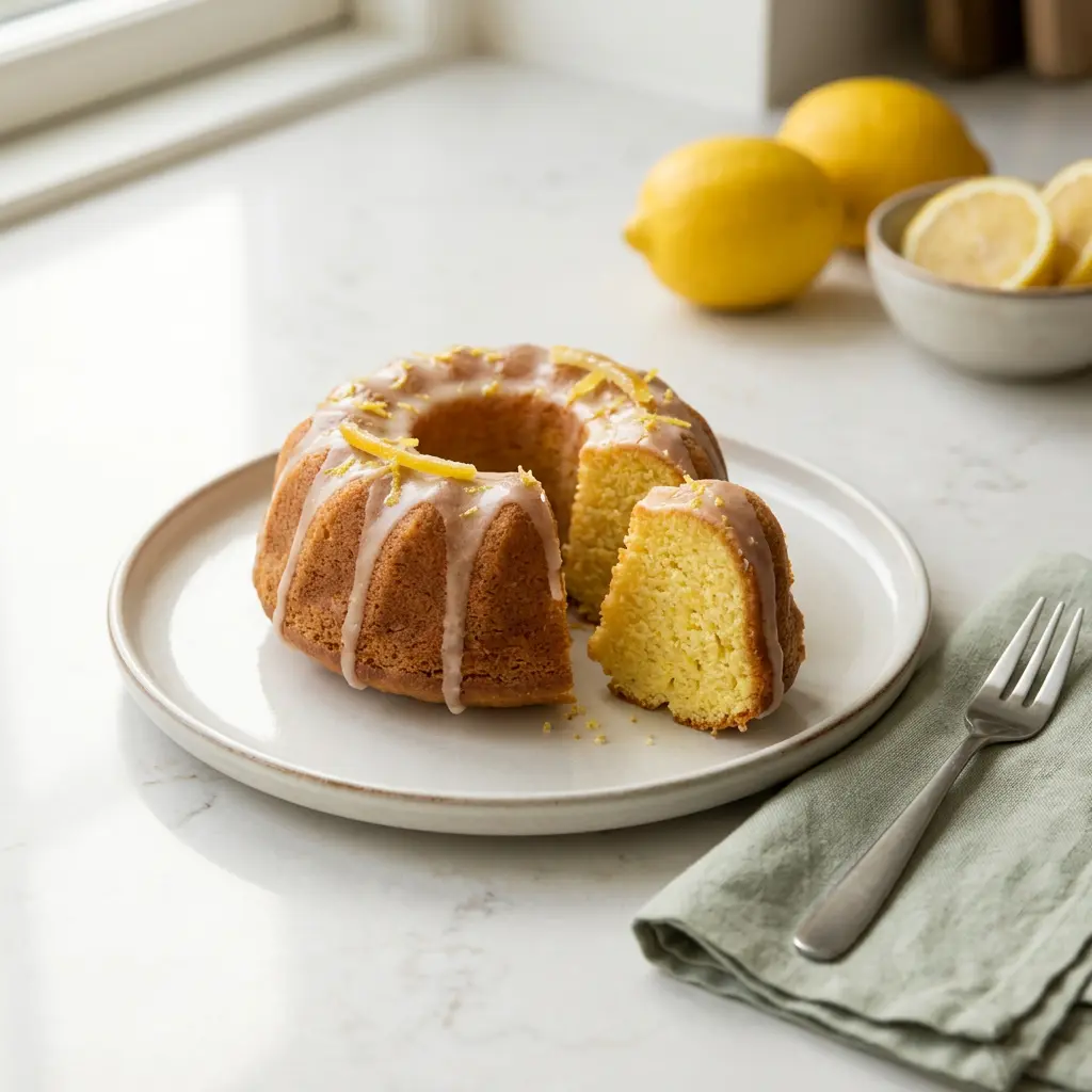 Fotografija recepta Limonina torta v cvrtniku na vroč zrak kot pripravljene domače sladice