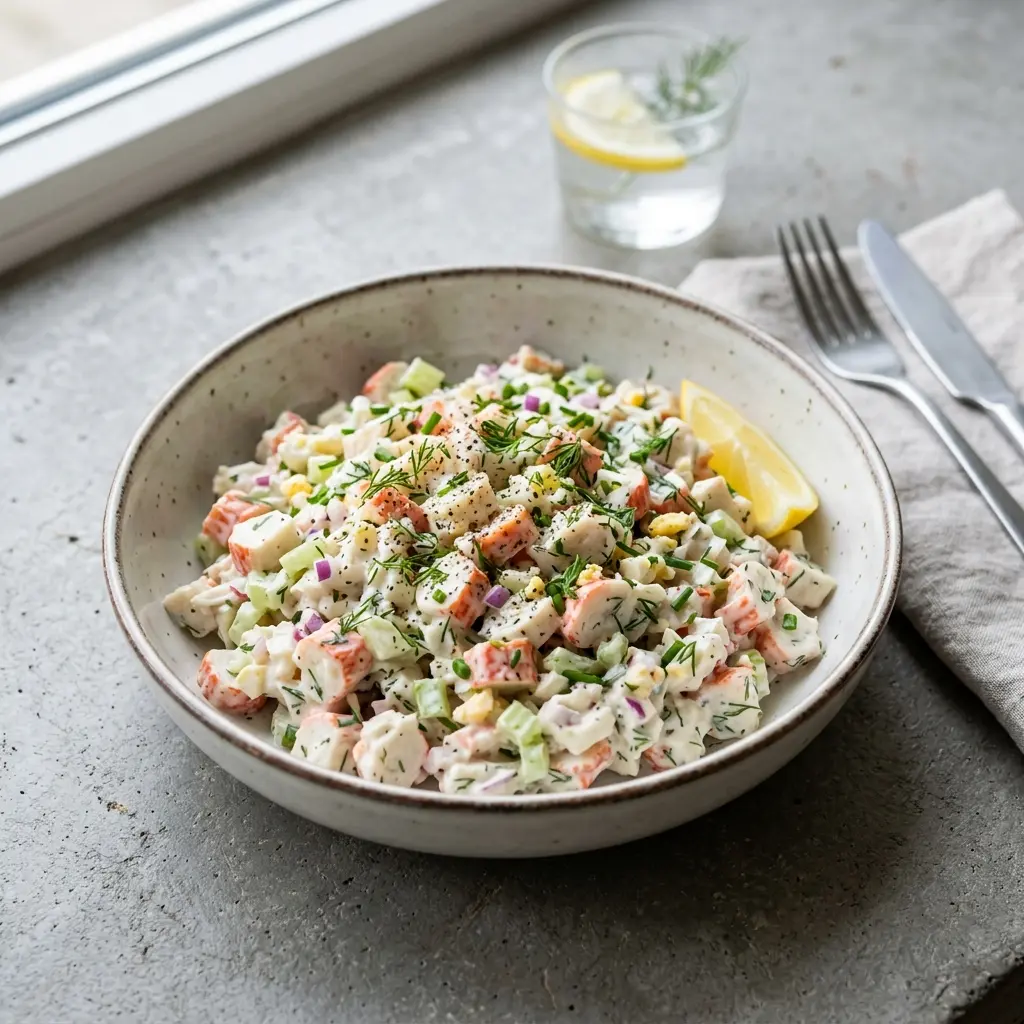Fotografija recepta Surimi solata kot sveže solate