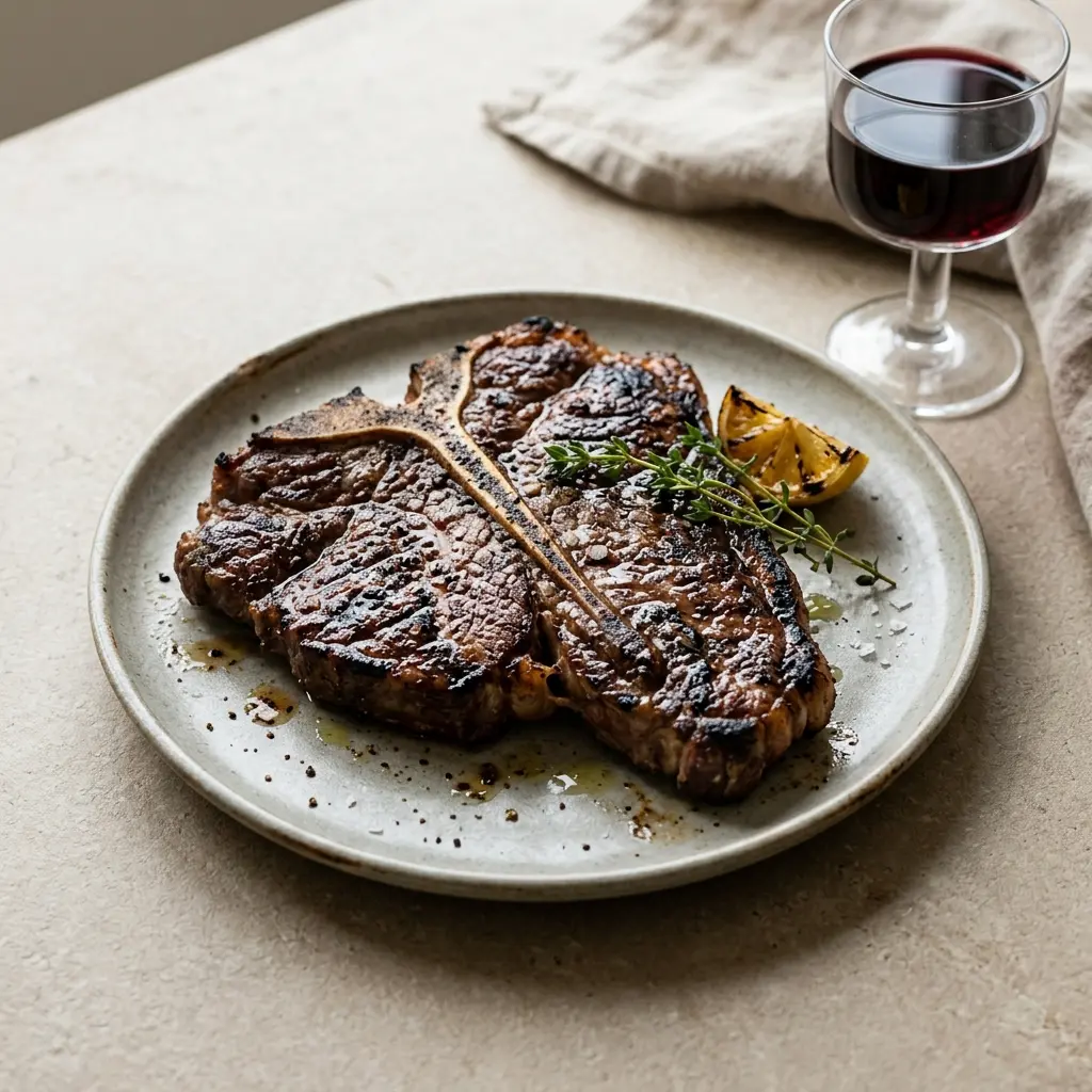Fotografija recepta T-bone steak na žaru kot pripravljene domače jedi