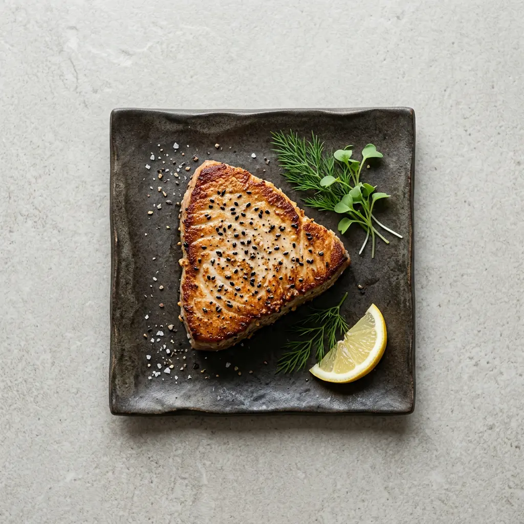 Fotografija recepta Tunov steak v cvrtniku na vroč zrak kot pripravljene domače jedi